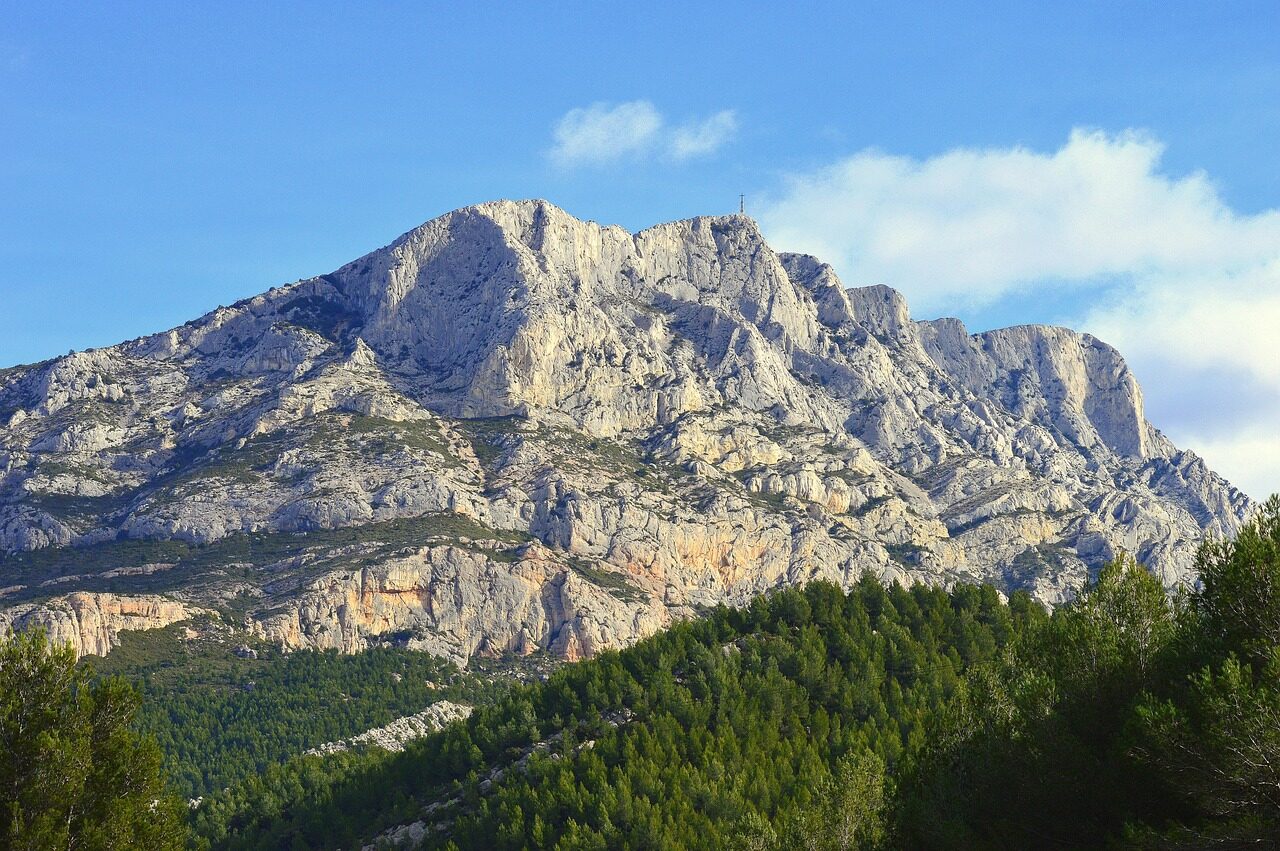 mountain, france, aix in provence, holy victory, nature, color of provence